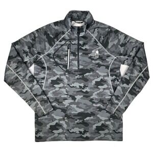 Sunice Pullover Mens M Gray Camo Quarter Zip Performance Golf Spyglass Hill